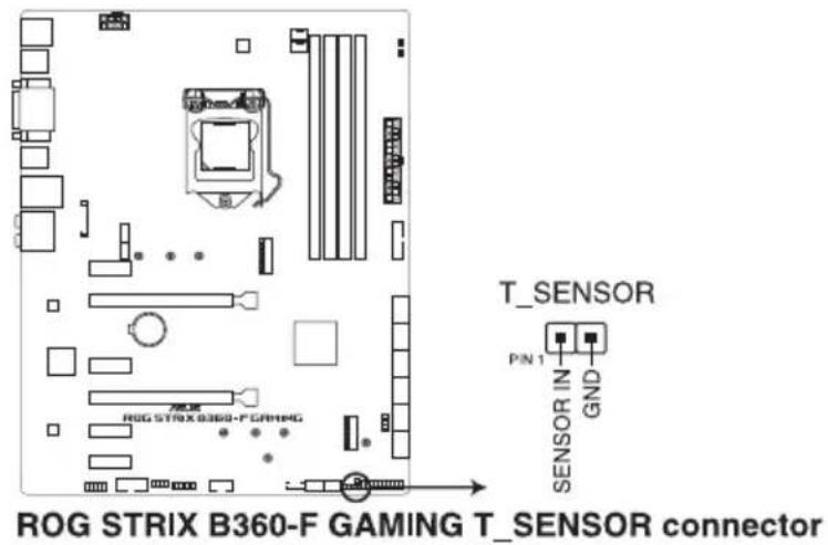 ASUS ROG STRIX B360-F Gaming - Connecteur pour câble à thermistance (2-pin t_sensor) - 1