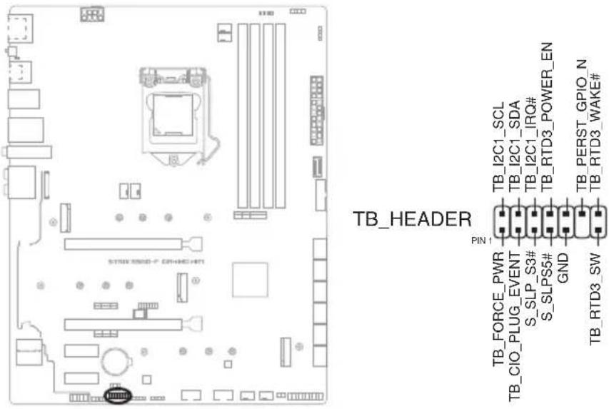 TB_HEADER PIN 1 TB_I2C1_SCL TB_I2C1_SDA TB_I2C1_IRQ# TB_RTD3_POWER_EN TB_PERST_GPIO_N TB_RTD3_WAKE# TB_FORCE_PWR TB_CIO_PLUG_EVENT S_SLP_S3# S_SLPS5# GND TB_RTD3_SW