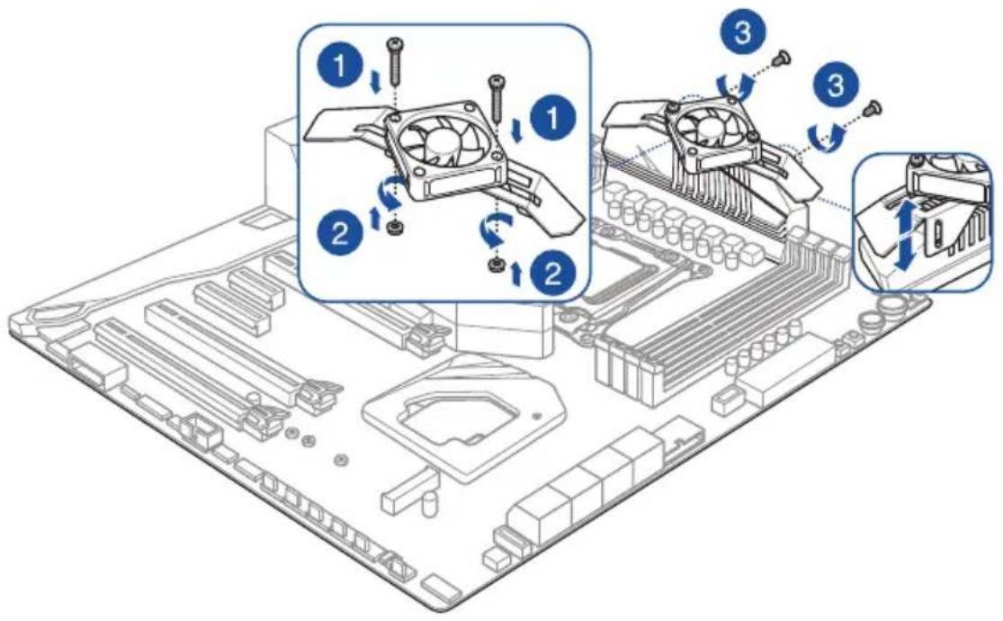 ASUS ROG Strix X299-XE Gaming - Installer le support de fixation pour ventilateur pour installer le support de fixation pour ventilateur MOS FAN et le ventilateur - 1