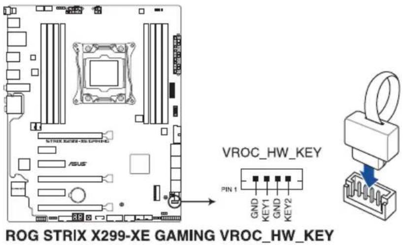 STRIK X299-XE GAMING ASUS VROC_HW_KEY PIN 1 GND KEY1 GND KEY2 ROG STRIX X299-XE GAMING VROC_HW_KEY