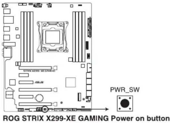 STRIX X299-XE GOMING ASJIS PWR_SW ROG STRIX X299-XE GAMING Power on button