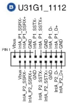 B U31G1_1112 PIN 1 Vbus IinA_P1_SSTRX- IinA_P1_SSTRX+ GND IinA_P1_SSTRX- GND IinA_P1_SSTRX+ GND IinA_P2_SSTRX- GND IinA_P2_SSTRX+ GND IinA_P2_D- GND IinA_P2_D+ GND