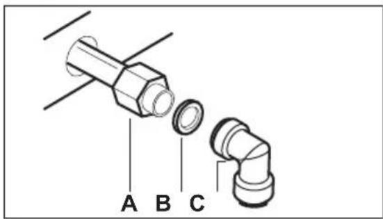 AEG BGB211011M - Connection with a flexible metallic pipe or a rigid metallic pipe: - 1