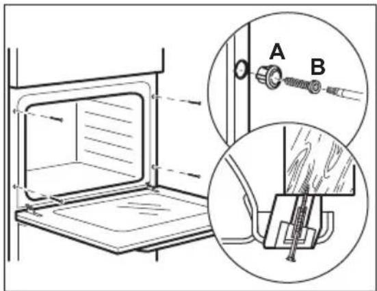 AEG BGB211011M - Securing the appliance to the cabinet - 1