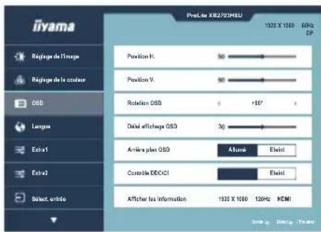 IIYAMA ProLite XB2793QSU - Raccourci - 3