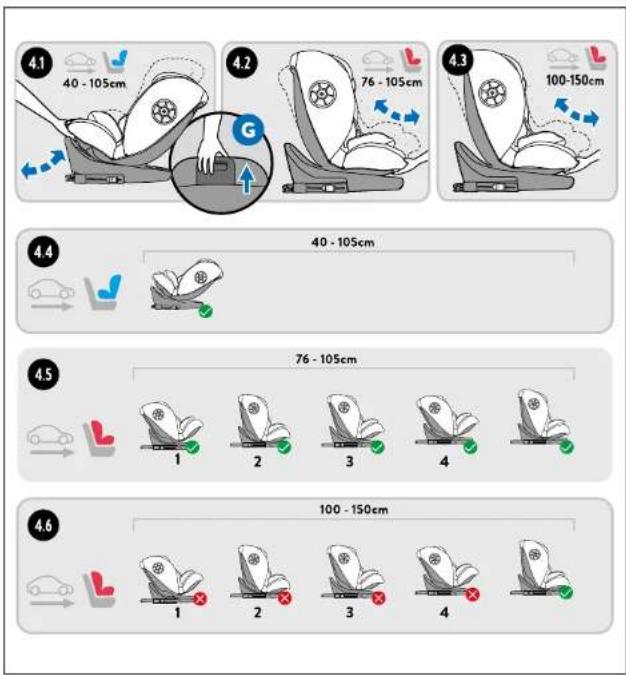 BabyGO Nova2 - RÉGLAGE DE L'ANGLE D'INCLINAISON DU SIÈGE AUTO - 1