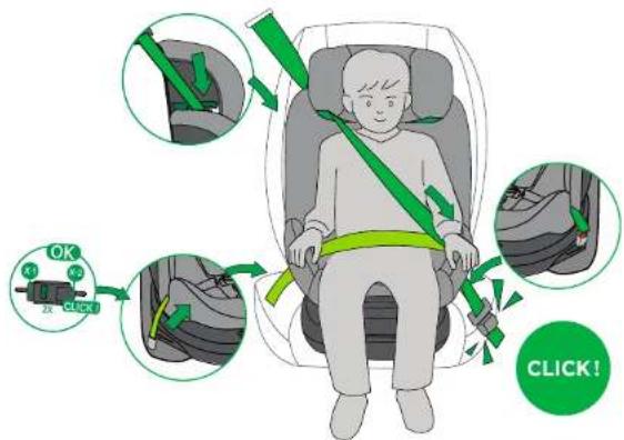 BabyGO Protection360 - VORWÄRTSGERICHTET ISOFIX + 3 PUNKT FAHR-ZEUGGURT - 2