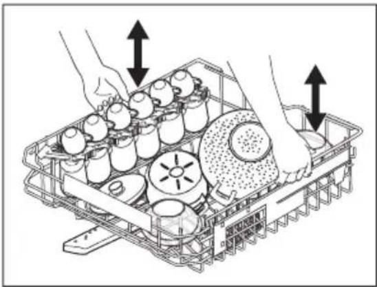 AEG GA934IFSP - Comment régler la hauteur du panier supérieur - 1