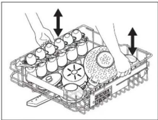 AEG GA934IFSP - Come regolare l'altezza del cestello superiore - 1