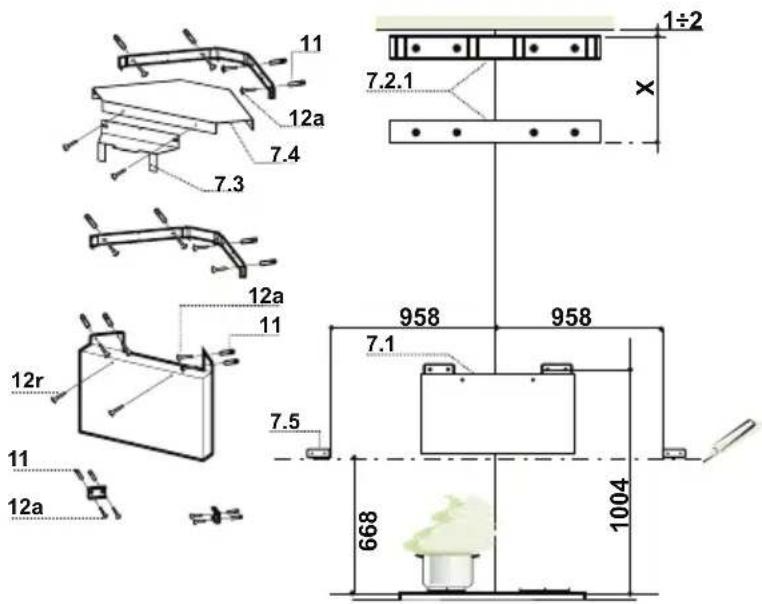 ELECTROLUX EFC1060X - Bohren der Befestigungslöcher und Fixieren der Befestigungsbügel - 1