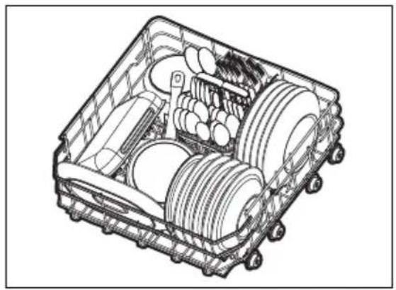 AEG GI8200C1SN - Vaatwasser-laadvoorbeelden Onderste korf - 1
