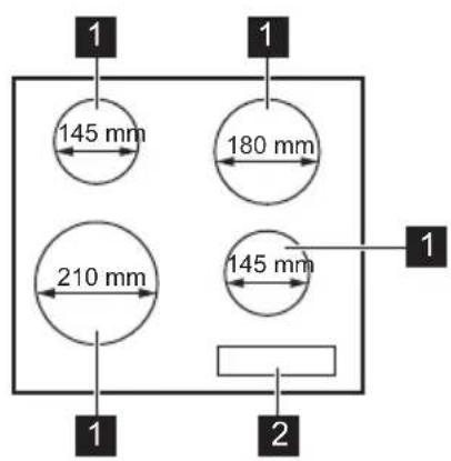 AEG TN64RA00XB - Agencement des zones de cuisson - 1