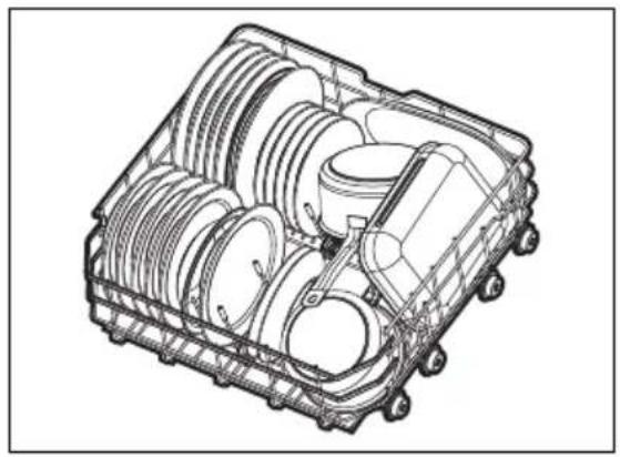 AEG GI8234B2SO - Vaatwasser-laadvoorbeelden Onderste korf - 1