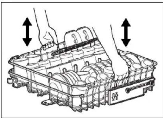 AEG NG82IB50SK - Comment régler la hauteur du panier supérieur - 1