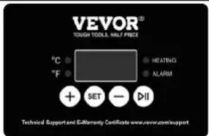 Vevor WBFCHP30OZ - Einstellen von Temperatur, Zeit und Umrechnung von Fahrenheit in Grad Celsius - 3