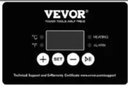 Vevor WBFCHP30OZ - Ustawianie temperatury, czasu i konwersji stopni Fahrenheit w stopniach Celsjusza - 1