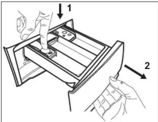 AEG L6FE8444GM - Cleaning the detergent dispenser - 1