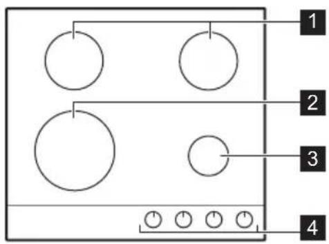 AEG AGH6242BOX - Cooking surface layout - 1