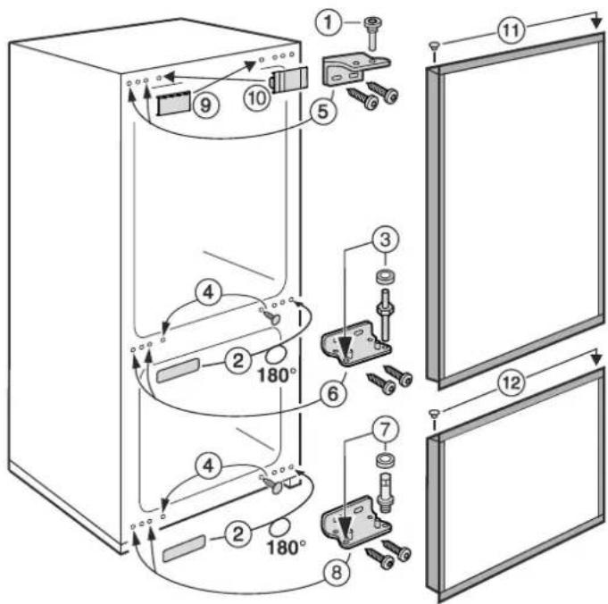 AEG EK26010LIWE - Changing over door hinges - 1