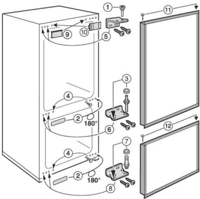 AEG EK26010LIWE - Modificare l'incernieratura sportello - 1