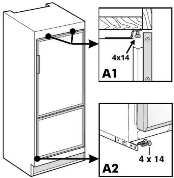 AEG EK26010LIWE - Fixation de l'appareil dans la niche: - 1
