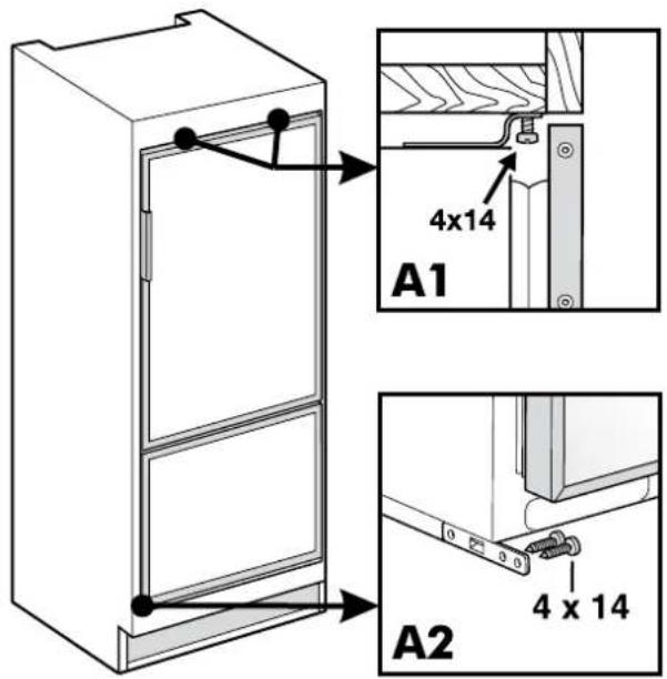 AEG EK26010LIWE - Avvitare/fissare l'apparecchio nella nicchia - 1