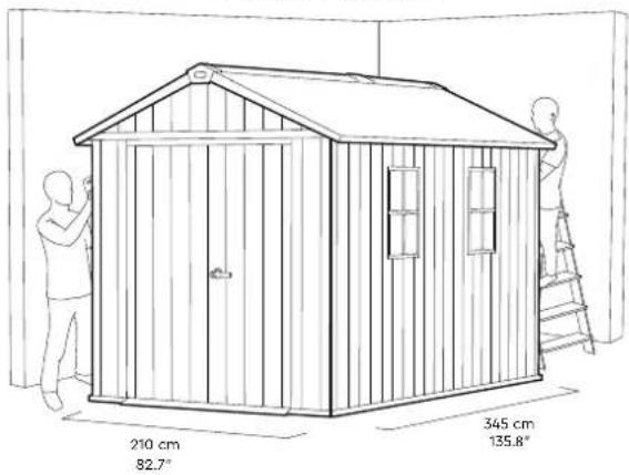 210 cm 82.7° 345 cm 135.8°