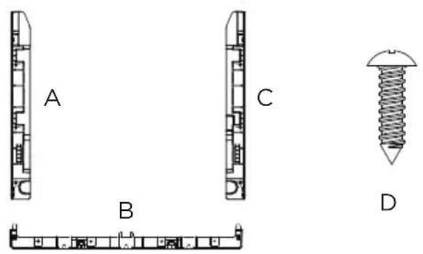 MIDEA MLHE31S2BBG - The stacking kit includes the following parts: - 1