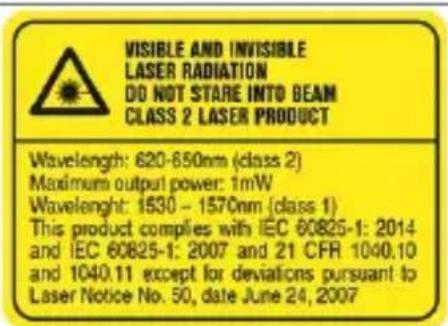 HILTI P3D 800 - Stickers op het product Laser-informatie - 1