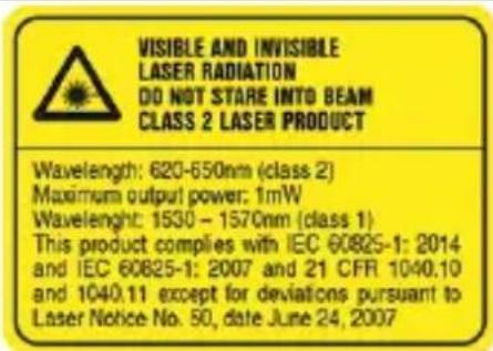 HILTI P3D 800 - Klistremerker på produktet Laserinformasjon - 1