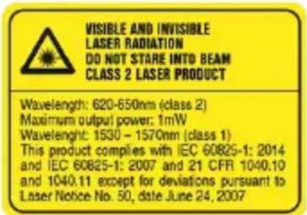 HILTI P3D 800 - Informacja o laserze - 1