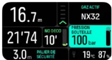 SUUNTO Nautic - Exemple : mode Gaz unique - 4