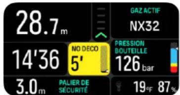 SUUNTO Nautic - Exemple : mode Gaz unique - 3