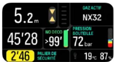 SUUNTO Nautic - Exemple : mode Gaz unique - 5
