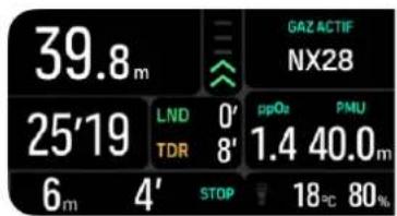 SUUNTO Nautic - Exemple : mode multi-gaz - 2