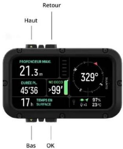 SUUNTO Nautic - Fonctions des boutons - 1