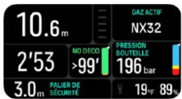 SUUNTO Nautic - Exemple : mode Gaz unique - 2