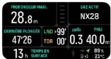 SUUNTO Nautic - Exemple : mode multi-gaz - 1