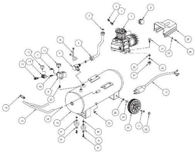 Campbell Hausfeld DC130000 - Pour les pièces de rechange ou l'assistance technique, appeler 1-800-543-6400 - 1