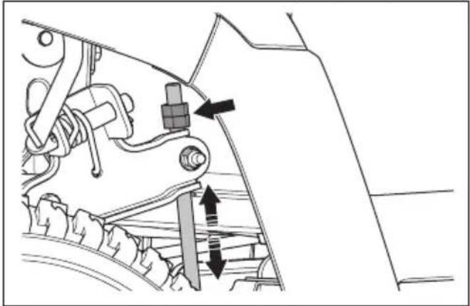 HUSQVARNA TS 218T - To adjust the parallelism of the cutting deck - 3
