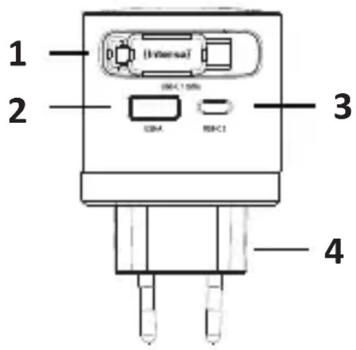 INTENSO W65ACIC GaN - Overzicht van het apparaat - 1