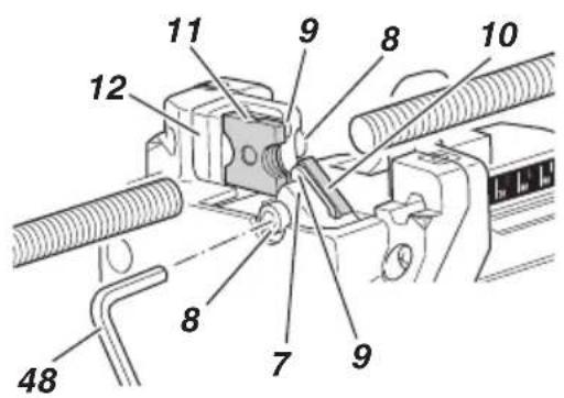 Technical diagram of a mechanical assembly with numbered components for identification
