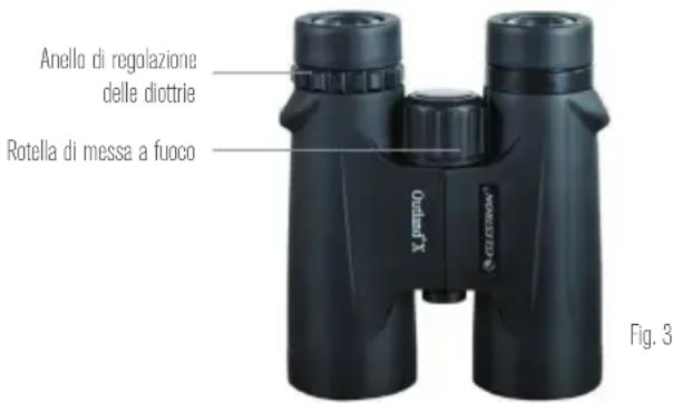 CELESTRON Outland X 10x50 - IMPOSTAZIONE DELLA DIOTTRIA / MESSA A FUOCO - 1
