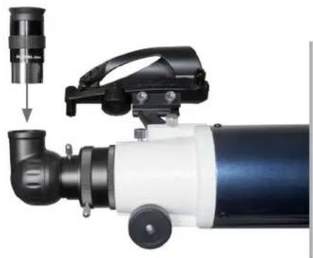 CELESTRON Omni XLT AZ 130 - So installieren Sie ein Okular am 114-mm- und 130-mm-Newton-Teleskop: - 1