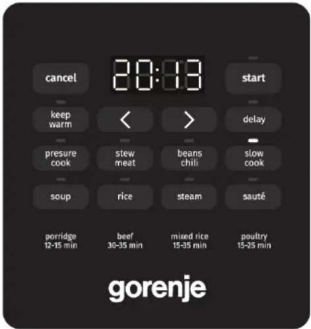 GORENJE GMC6SBK - Käyttötaulun yleiskuva - 1