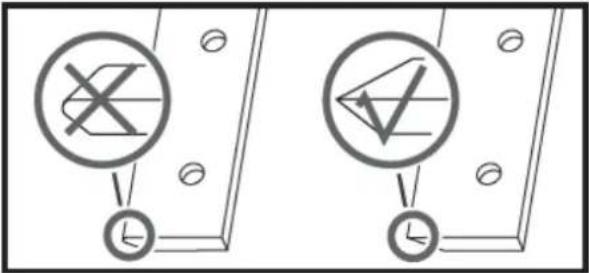 Diagram showing two electrical circuit symbols with cross and check symbols, likely representing a relay or switch mechanism.