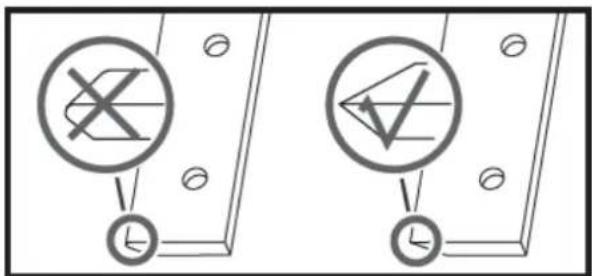 Diagram showing two electrical circuit symbols with cross and inverted symbols, connected to clock terminals