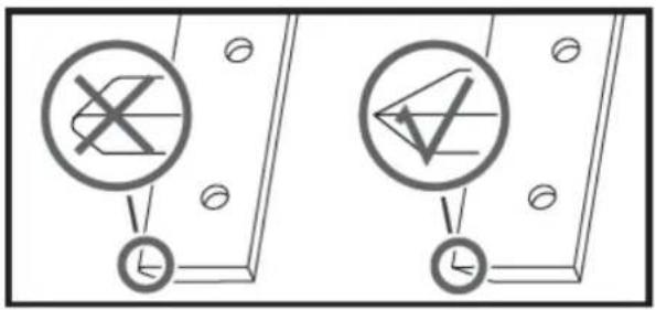 Diagram showing two electrical circuit symbols with cross and check symbols, likely representing a switch or lamp mechanism.