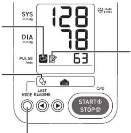 OMRON HBP-1320 - Affichage de la dernière mesure - 1