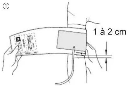 OMRON HBP-1320 - Aligner l'indication « INDEX▼ARTERY » sur l'artère brachiale. - 2